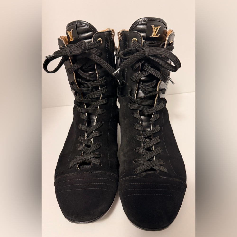 Authentic Louis Vuitton Beverly Hills Sneaker Boot Black Empreinte Size 40 - Picture 3 of 16